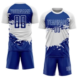 Aangepast Royal White Splash Sublimatie Voetbaltenue Jersey